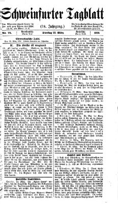 Schweinfurter Tagblatt Dienstag 25. März 1873