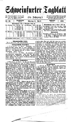 Schweinfurter Tagblatt Montag 14. April 1873