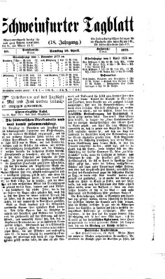 Schweinfurter Tagblatt Samstag 26. April 1873