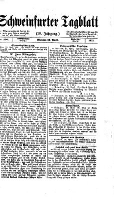 Schweinfurter Tagblatt Montag 28. April 1873