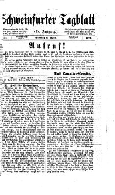 Schweinfurter Tagblatt Dienstag 29. April 1873