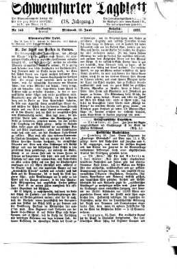 Schweinfurter Tagblatt Mittwoch 18. Juni 1873