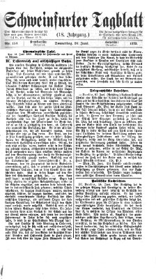 Schweinfurter Tagblatt Donnerstag 26. Juni 1873