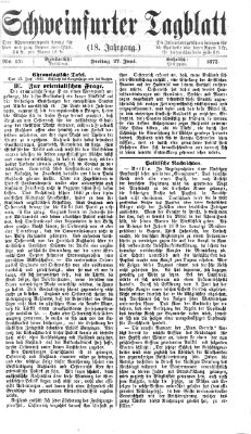 Schweinfurter Tagblatt Freitag 27. Juni 1873