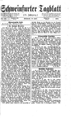 Schweinfurter Tagblatt Mittwoch 30. Juli 1873