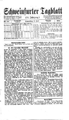 Schweinfurter Tagblatt Donnerstag 31. Juli 1873