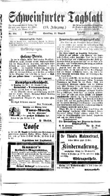 Schweinfurter Tagblatt Samstag 16. August 1873