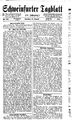 Schweinfurter Tagblatt Samstag 23. August 1873