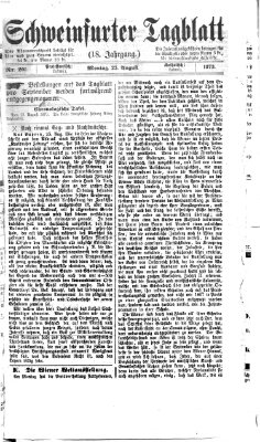 Schweinfurter Tagblatt Montag 25. August 1873