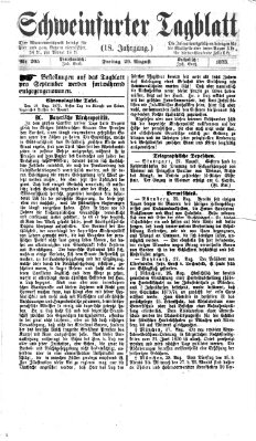 Schweinfurter Tagblatt Freitag 29. August 1873