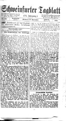 Schweinfurter Tagblatt Mittwoch 10. September 1873