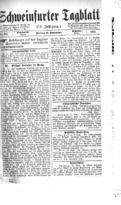 Schweinfurter Tagblatt Freitag 12. September 1873