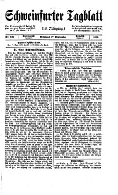 Schweinfurter Tagblatt Mittwoch 17. September 1873