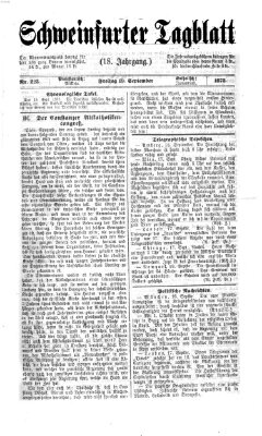Schweinfurter Tagblatt Freitag 19. September 1873