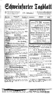 Schweinfurter Tagblatt Samstag 20. September 1873