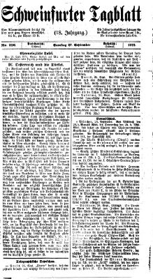 Schweinfurter Tagblatt Samstag 27. September 1873