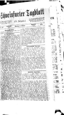 Schweinfurter Tagblatt Montag 6. Oktober 1873