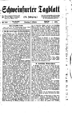 Schweinfurter Tagblatt Dienstag 7. Oktober 1873