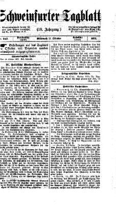 Schweinfurter Tagblatt Mittwoch 15. Oktober 1873