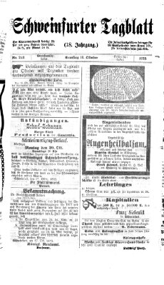 Schweinfurter Tagblatt Samstag 18. Oktober 1873