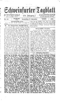 Schweinfurter Tagblatt Donnerstag 27. November 1873