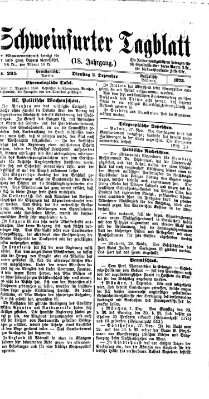 Schweinfurter Tagblatt Dienstag 2. Dezember 1873