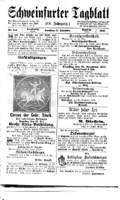 Schweinfurter Tagblatt Samstag 13. Dezember 1873