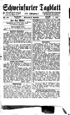 Schweinfurter Tagblatt Mittwoch 31. Dezember 1873