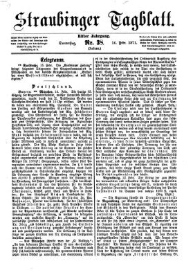 Straubinger Tagblatt Donnerstag 16. Februar 1871