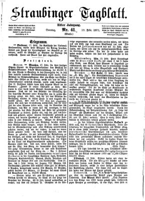 Straubinger Tagblatt Sonntag 19. Februar 1871