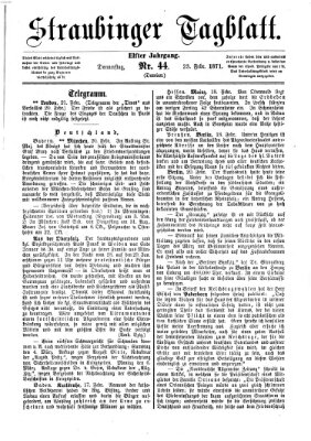 Straubinger Tagblatt Donnerstag 23. Februar 1871