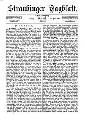 Straubinger Tagblatt Freitag 24. Februar 1871