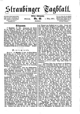 Straubinger Tagblatt Mittwoch 1. März 1871