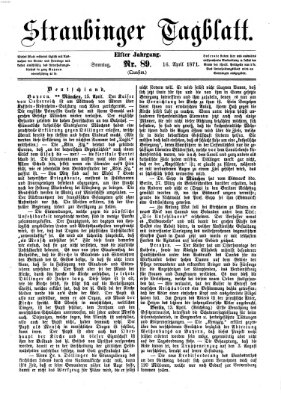 Straubinger Tagblatt Sonntag 16. April 1871