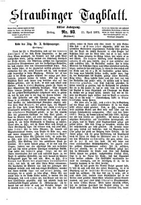 Straubinger Tagblatt Freitag 21. April 1871