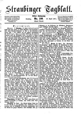 Straubinger Tagblatt Samstag 29. April 1871