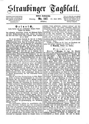 Straubinger Tagblatt Sonntag 25. Juni 1871