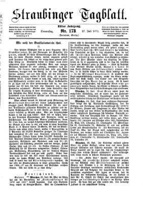 Straubinger Tagblatt Donnerstag 27. Juli 1871