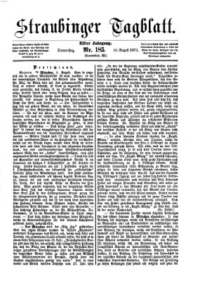 Straubinger Tagblatt Donnerstag 10. August 1871