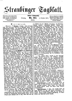 Straubinger Tagblatt Dienstag 12. September 1871