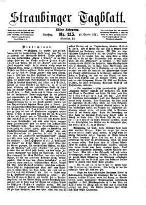 Straubinger Tagblatt Samstag 16. September 1871