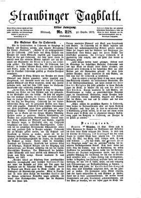 Straubinger Tagblatt Mittwoch 20. September 1871