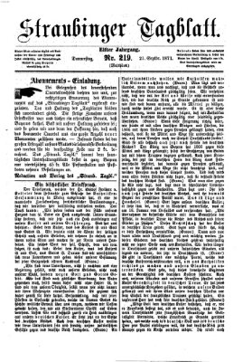 Straubinger Tagblatt Donnerstag 21. September 1871