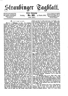 Straubinger Tagblatt Samstag 23. September 1871