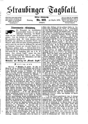 Straubinger Tagblatt Sonntag 24. September 1871