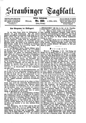 Straubinger Tagblatt Mittwoch 4. Oktober 1871