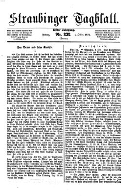 Straubinger Tagblatt Freitag 6. Oktober 1871