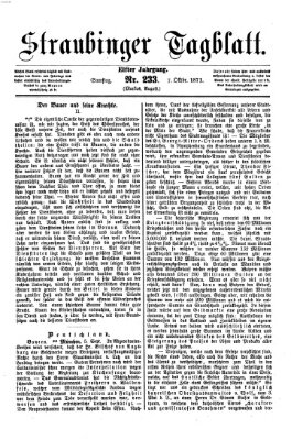 Straubinger Tagblatt Samstag 7. Oktober 1871