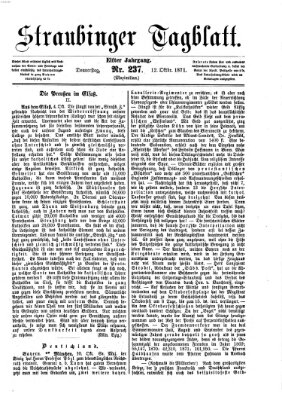 Straubinger Tagblatt Donnerstag 12. Oktober 1871