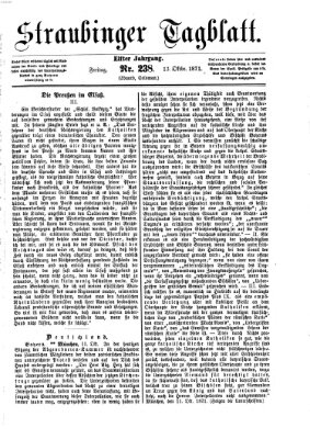 Straubinger Tagblatt Freitag 13. Oktober 1871